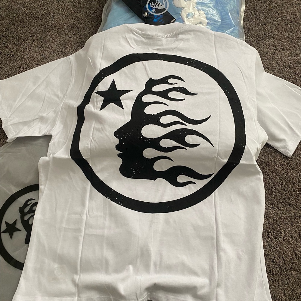 White T-Shirt with Black Graphic Design